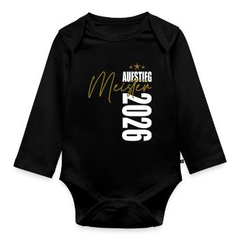 Meister 2026 - Baby Bio-Langarm-Body - Schwarz - Vorne