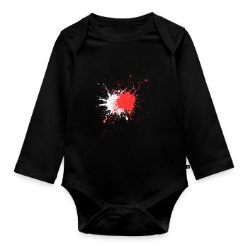 Impression abstraite d’éclaboussures de sang - Body Bébé bio manches longues - noir - Devant