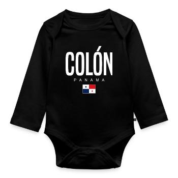 Colón Panama Panaméen - Body Bébé bio manches longues - noir - Devant