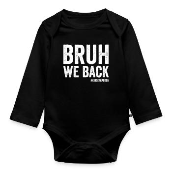 Frère, nous soutenons le premier jour d’école dans le #K - Body Bébé bio manches longues - noir - Devant