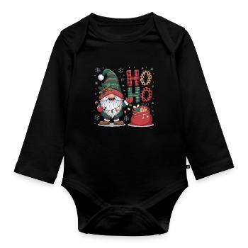 Weihnachtsmann Wichtel - Baby Bio-Langarm-Body - Schwarz - Vorne
