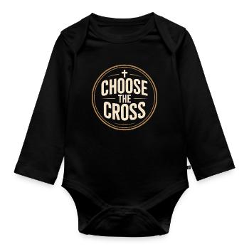 Chrétien Choisir La Croix Croix Confession - Body Bébé bio manches longues - noir - Devant