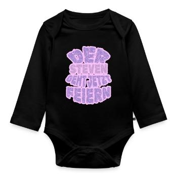 Geschenk für Steven - Baby Bio-Langarm-Body - Schwarz - Vorne