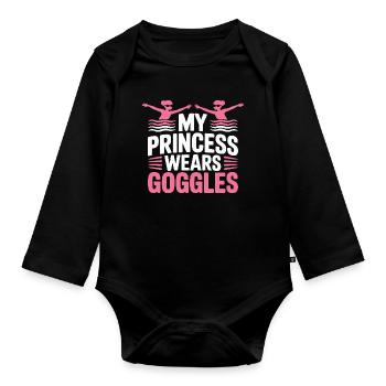 Synchronschwimmen Kunstschwimmen Wassersport - Baby Bio-Langarm-Body - Schwarz - Vorne