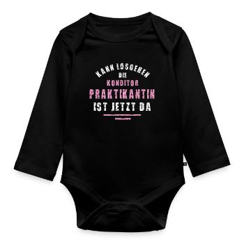 Confectioner Intern Thank You Internship Confectionery - Organic Longsleeve Baby Bodysuit - black - Front