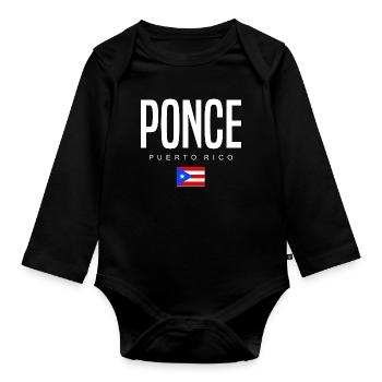 Ponce Porto Rico Portoricain - Body Bébé bio manches longues - noir - Devant