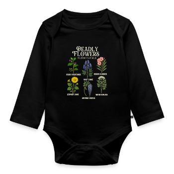 Collection Fleurs mortelles — Halloween empoisonné - Body Bébé bio manches longues - noir - Devant