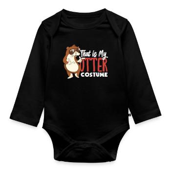 Sea Otter Costume - Organic Longsleeve Baby Bodysuit - black - Front