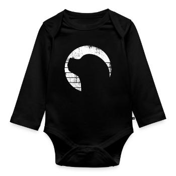Dog Drawing - Organic Longsleeve Baby Bodysuit - black - Front