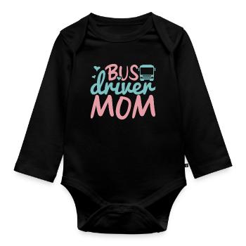 Busfahrer Mama - Baby Bio-Langarm-Body - Schwarz - Vorne