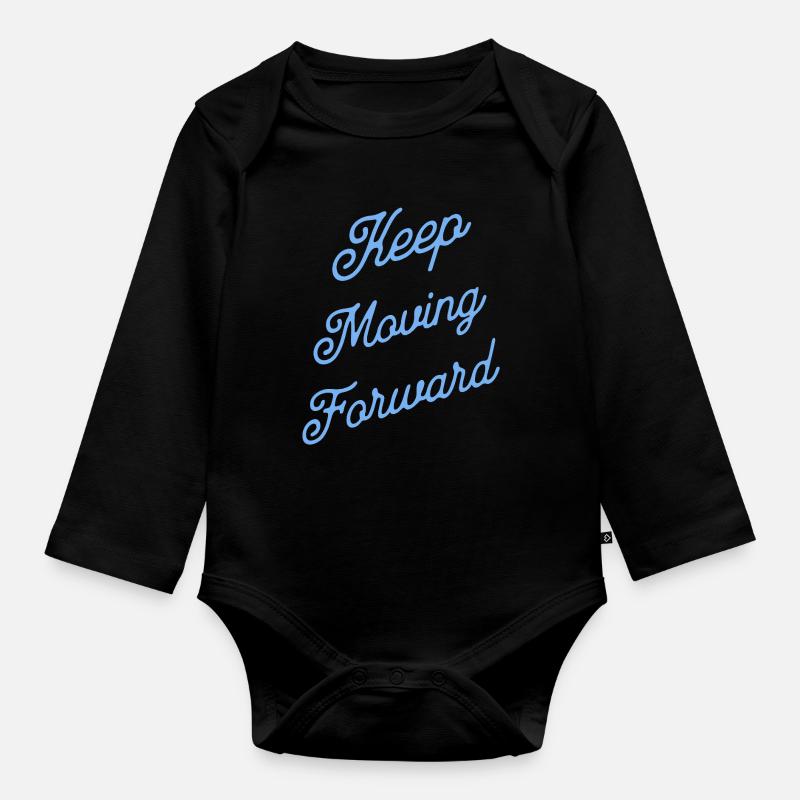 Keep Moving Forward - Organic Longsleeve Baby Bodysuit - black