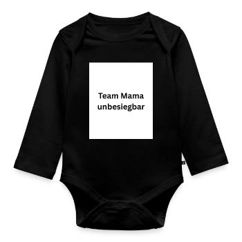 L’équipe Mama Invincible - Body Bébé bio manches longues - noir - Devant