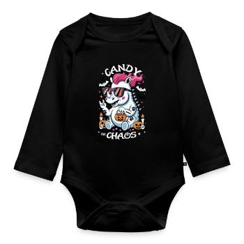 Rhinocéros Halloween Chaos - Body Bébé bio manches longues - noir - Devant