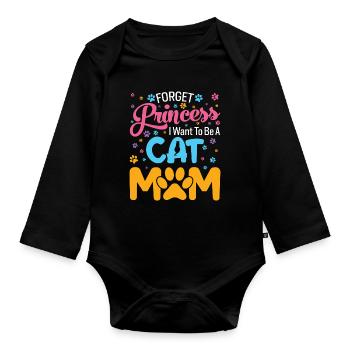 Ich will Katzenmama sein - Baby Bio-Langarm-Body - Schwarz - Vorne