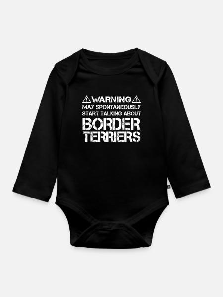 Border Terrier - Organic Longsleeve Baby Bodysuit - black
