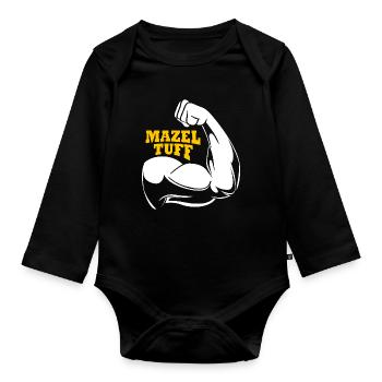 Hanukah Hanukkah Chanukkah - Organic Longsleeve Baby Bodysuit - black - Front