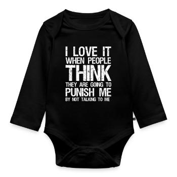 I love it when people think they are going - Baby Bio-Langarm-Body - Schwarz - Vorne