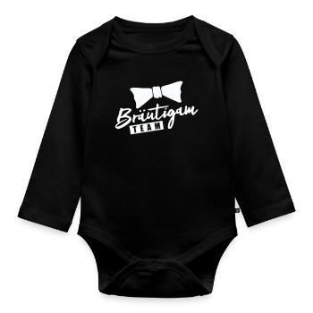 Groom Team - Organic Longsleeve Baby Bodysuit - black - Front