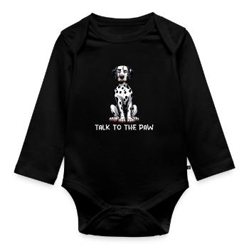 Parlez à la patte Gardien dalmatien dalmatien - Body Bébé bio manches longues - noir - Devant