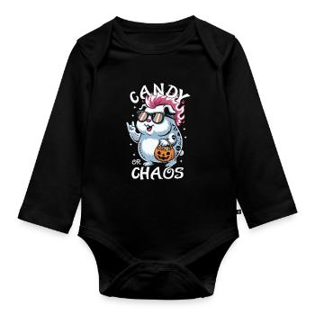Chaotique Punk Cochon d’Inde Hamster d’Halloween - Body Bébé bio manches longues - noir - Devant