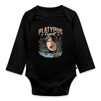 Esthétique amusante Kawaii Platypus - Body Bébé bio manches longues - noir - Devant