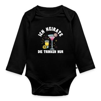 Bachelor Party Team Bride Hen Party - Organic Longsleeve Baby Bodysuit - black - Front