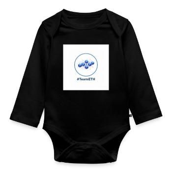 TeamETH node network - Organic Longsleeve Baby Bodysuit - black - Front
