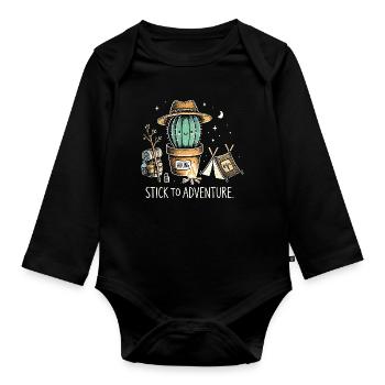 Stick to Adventure - Organic Longsleeve Baby Bodysuit - black - Front