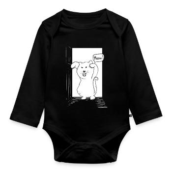 Chat devant la porte pour Halloween - Body Bébé bio manches longues - noir - Devant
