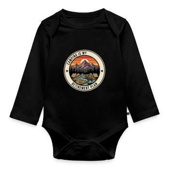 Régime de retraite pour les retraités en camping - Body Bébé bio manches longues - noir - Devant