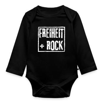 FREIHEIT und ROCK GRUNGE ROCK GRAFFITI DESIGN - Baby Bio-Langarm-Body - Schwarz - Vorne