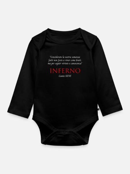 Inferno Canto XXVI Göttliches Commedy Rücksichtsvoll - Baby Bio-Langarm-Body - Schwarz