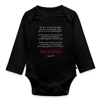 Inferno Canto III Divine Commedy Per me si va - Body Bébé bio manches longues - noir - Devant
