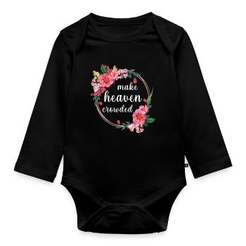 Make Heaven Bonded Faith Fleurs Design - Body Bébé bio manches longues - noir - Devant