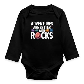 Gestein sammeln Rockhound Gestein Sammler Geologie - Baby Bio-Langarm-Body - Schwarz - Vorne