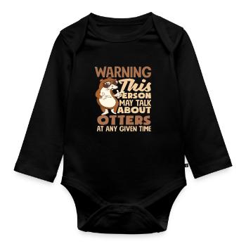 Seeotter-liebhaber-geschenk - Baby Bio-Langarm-Body - Schwarz - Vorne