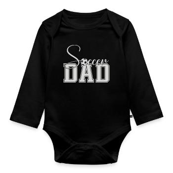 Soccer Dad Varsity Block Text - Organic Longsleeve Baby Bodysuit - black - Front
