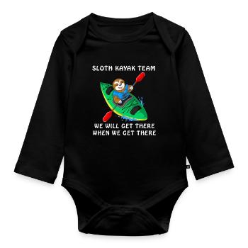 Sloth Kayak Team - Organic Longsleeve Baby Bodysuit - black - Front