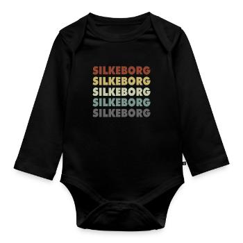 Silkeborg - Denmark - Denmark - Scandinavia - Organic Longsleeve Baby Bodysuit - black - Front