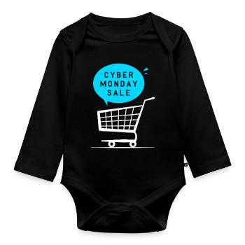 Cyber Monday Kaufrausch - Baby Bio-Langarm-Body - Schwarz - Vorne