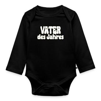 Vater des Jahres Award Design - Baby Bio-Langarm-Body - Schwarz - Vorne