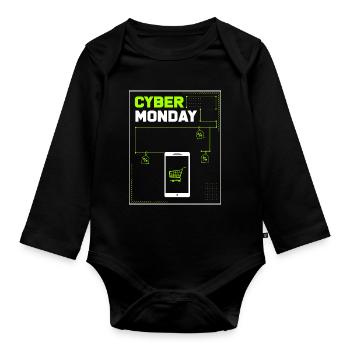 Kaufrausch Cyber Monday - Baby Bio-Langarm-Body - Schwarz - Vorne