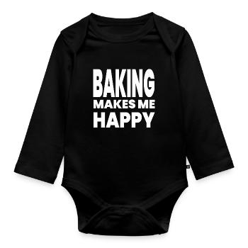 Bake - Organic Longsleeve Baby Bodysuit - black - Front