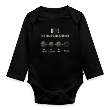 The Four-Grit Journey: Steinpolitur Prozess - Baby Bio-Langarm-Body - Schwarz - Vorne
