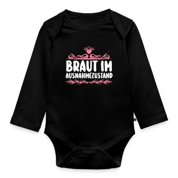 Bachelor Party Team Bride Hen Party - Organic Longsleeve Baby Bodysuit - black - Front