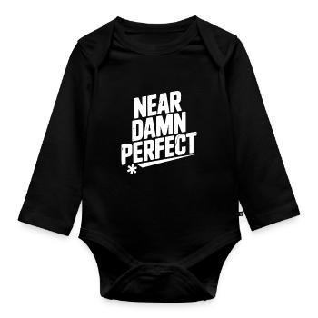 Near Damn Perfect - Organic Longsleeve Baby Bodysuit - black - Front