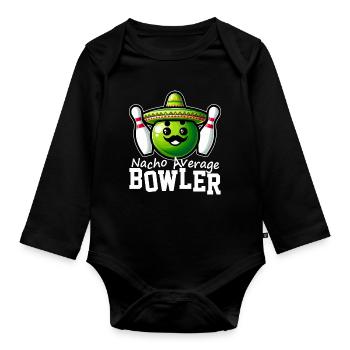 Nacho Bowler Colorful Sombrero - Organic Longsleeve Baby Bodysuit - black - Front