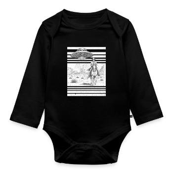 UFO Western Ritter - Baby Bio-Langarm-Body - Schwarz - Vorne