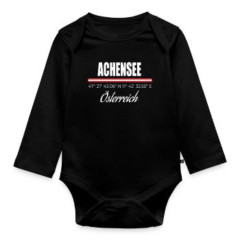 Achensee - Baby Bio-Langarm-Body - Schwarz - Vorne