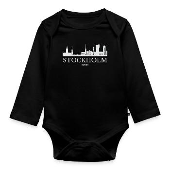 Stockholm Skyline, Stockholm Suède - Body Bébé bio manches longues - noir - Devant